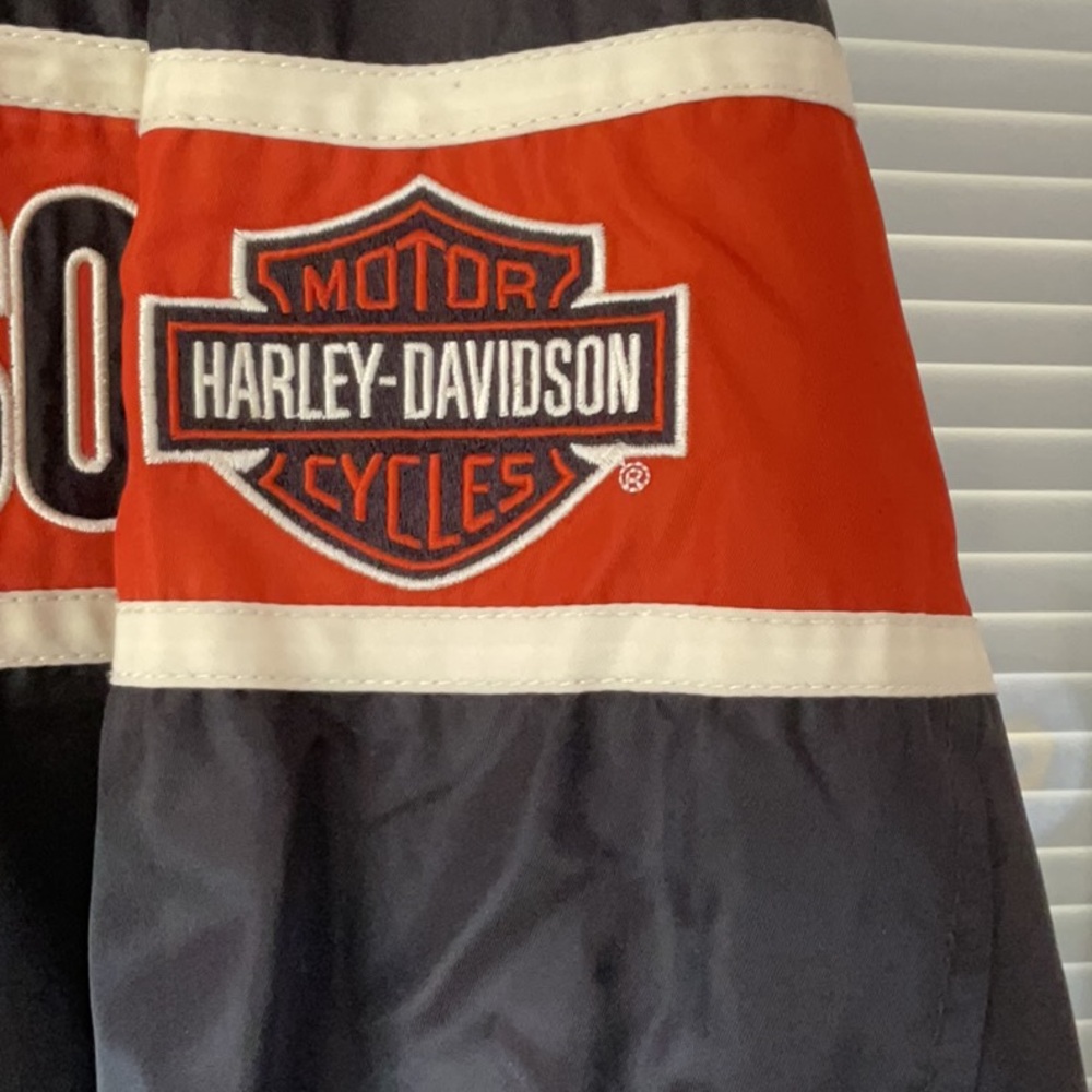 Harley-Davidson Black and Orange Bomber Jacket - Picture 3 of 11